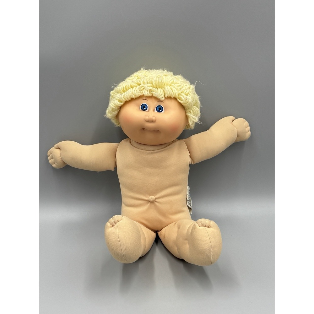 Vintage Cabbage Patch Kids Doll Boy Blonde Yarn Hair Blue Eyes READ DETAILS